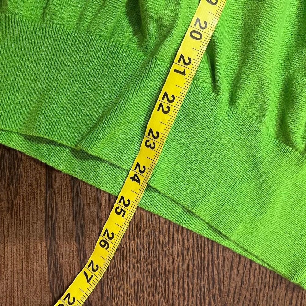 y2k vintage hollister bright green knit v neck sweater large - Picture 6 of 8